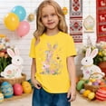 thumbnail image 2 of Aihuaihua Toddler Girls Easter Shirts Cute Bunny Tshirts Happy Easter Tees Short Sleeve Tops Graphic For Girls Soft Casual Round Neck, 2 of 4