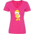 thumbnail image 3 of Inktastic Cute Duck In Yellow Raincoat And Boots, Baby Duck Women's V-Neck T-Shirt, 3 of 5