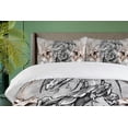 thumbnail image 4 of Ambesonne Dragon Duvet Cover Sets, Scary Creature Sketch, 2-King, Grey Umber, 4 of 7