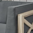 thumbnail image 6 of Cynthia Outdoor Modular Acacia Wood Sofa with Cushions, Weathered Gray and Dark Gray, 6 of 7