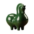 thumbnail image 2 of Estatua de caballo verde, figura de caballo de cerámica, decoración creativa para sala de estar., 2 of 9