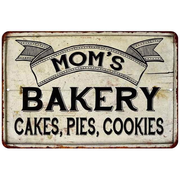 Mom's Cakes, Cookies Vintage Look Chic Distressed 12x18 Metal Sign 112180020098