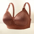 thumbnail image 2 of Wireless Bra for Women Floral Print Comfortable Breathable Bras Full Coverage Support Push Up Everyday Bra Plus Size (S（38/85C）, Brown), 2 of 6