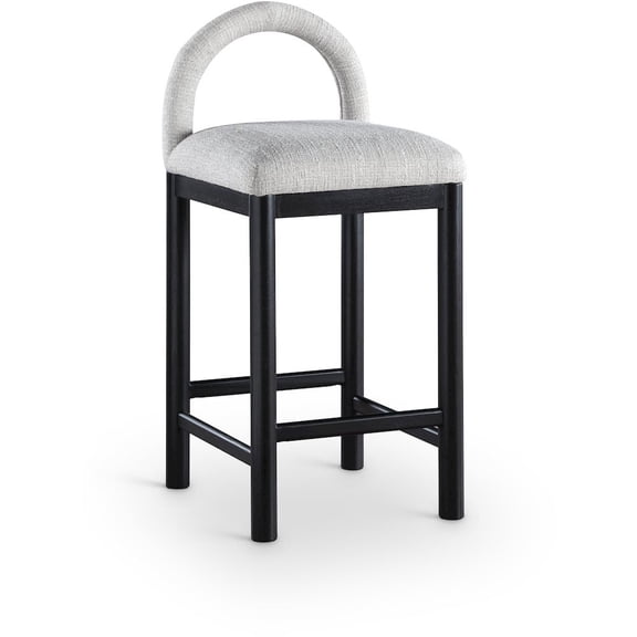 Meridian Furniture Conrad Grey Linen Textured Fabric Counter Stool