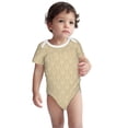 thumbnail image 2 of Yiaed Damask Beige Tan Brown Print Infant Climbing Short Sleeve Onesie One-Piece Baby Bodysuit Clothes 0-12 Months -12 Months, 2 of 6