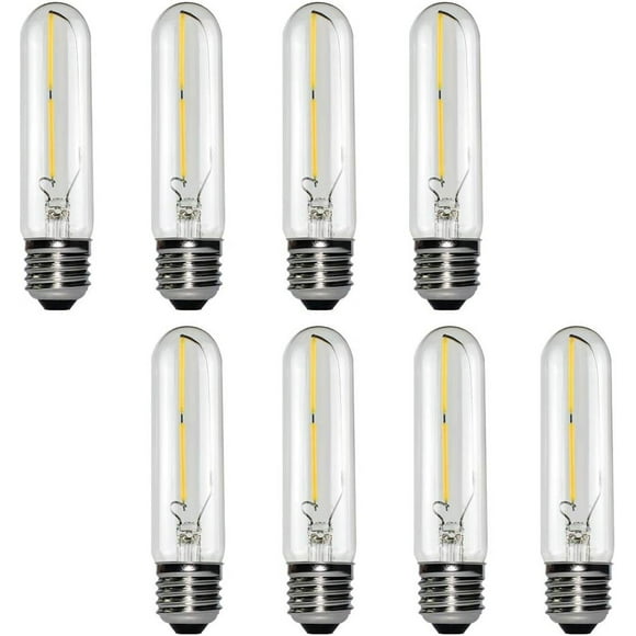 SHIQI-MD Lighting T10 Led Bulb 2W Dimmable 4.92 Inch Edison Tubular Bulbs, 2700K Warm White 20 Watt Incandescent Bulb Equivalent, 200LM E26 Base T30 Filament Light Bulb for Display Cabinet, 8 Pack