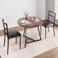thumbnail image 1 of 3-Piece Round Dining Set for 2 with Upholstered Chairs, for Small Spaces, 1 of 7
