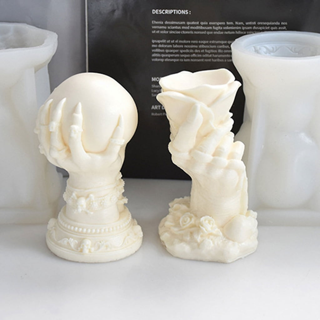 Halloween Rose Hand Silicone Mold DIY Crafts Project Reusable Soap Candle Plaster Chocolate Baking Tool Supplies