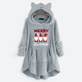 thumbnail image 2 of Trajes Navideños Para Mujer Abrigo de Felpa de Invierno Impresión Informal Orejas de Gato Top de Manga Larga Con Capucha Odeerbi ODB203378, 2 of 4