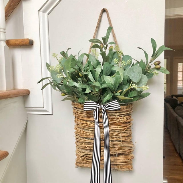 RKSTN fall garland Spring and summer olive flower basket garland