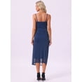 thumbnail image 4 of DARING DIVA Women's Mesh Ruched Side Bodycon Spaghetti Strap Soft Maternity Dress 2XL Blue, 4 of 7