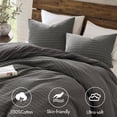 thumbnail image 4 of 3PCS King/Cal King Waffle Washed Duvet Set, 4 of 21