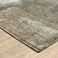 thumbnail image 4 of 8' X 11' Teal Blue Grey Tan And Beige Geometric Power Loom Stain Resistant Area Rug, 4 of 5