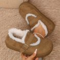thumbnail image 4 of Women’s Fuzzy Lined Platform Mary Jane Shoes, Round Toe Suede Winter Warm Loafers, Adjustable Buckle Strap Non‑Slip Chunky Sole Cozy Slip‑On Shoes, 4 of 6