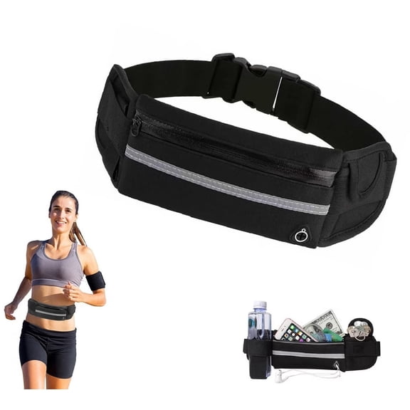 Anti-Theft Invisible Travel Money Belt – Slim Waist Pack for Passport, Cash & Phone, Hidden Security Pouch for Running (RL Black 1 PC)