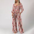 thumbnail image 5 of Wancir Womens Fashion Loose Long Sleeve Print Pockets Wide Leg Jumpsuit, 5 of 8