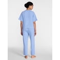 thumbnail image 3 of Joyspun Women's French Terry Lounge Sleep Short Sleeve Top and Capri Pants, 2-Piece Set, Sizes XS-3X, 3 of 4