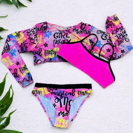 WEAIXIMIUNG Easter Toddler Baby Girl s 3 Piece Swimsuits Green Leaves Prints Bikini Bathing Suit Briefs Girls Bikini Beach Swimwear Set 140
