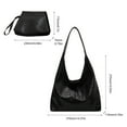 thumbnail image 4 of Women 2pcs Shoulder Bag and Handbag Set Fashion Soft Shopping Bag (Black), 4 of 10