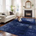 thumbnail image 3 of Navy Blue Large Area Rugs for Bedroom Living Room, Soft Non Slip Carpet Bedside Rug, Retro Oil Painting Modern Abstract Art Aesthetics Rectangular Floor Cover Kitchen Accent Rug 5'x8' for Office, 3 of 9