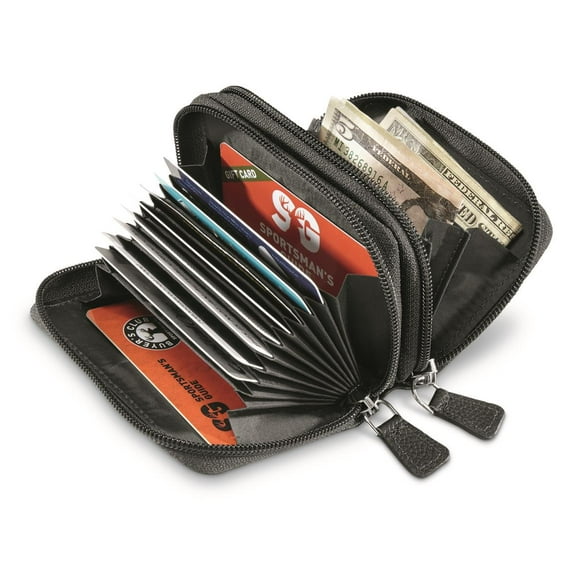 Guide Gear Leather RFID Wallet, Accordion Black