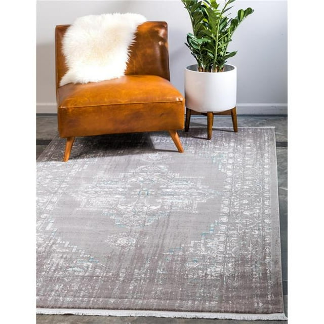 Unique Loom 3131246 5 x 8 ft. Attiki New Classical Rectangular Rug, Gray