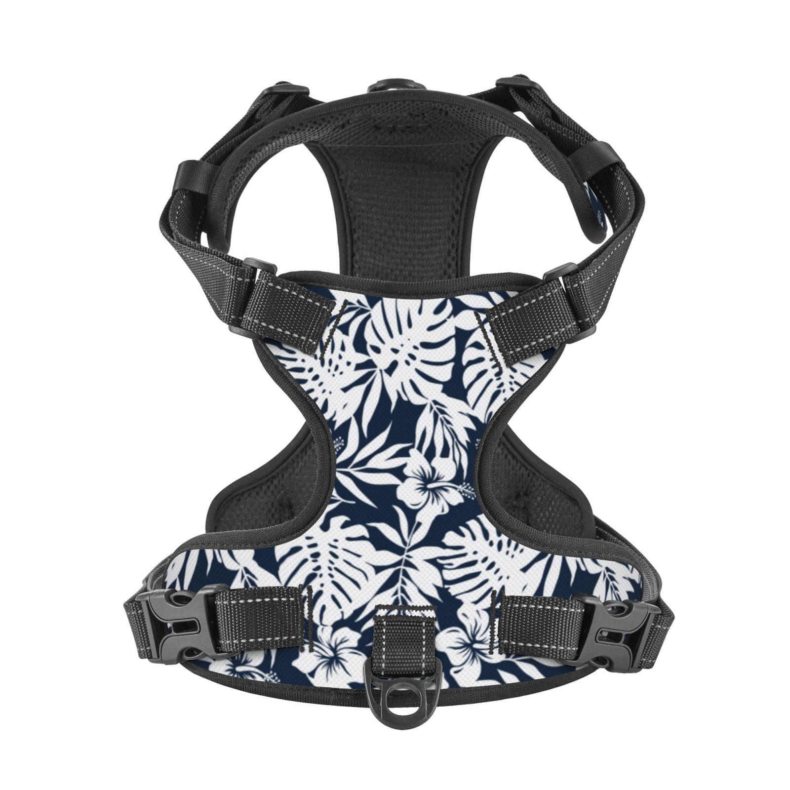 Kdxio Hawaiian Style Print No Pull Dog Harness Adjustable Reflective Oxford Easy Control Medium Large Dog Harness for Training and Everyday-Small