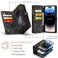 thumbnail image 5 of TECH CIRCLE for Apple iPhone 16 Pro Max Case,iPhone 16 Pro Max Wallet Case with Card Holder Kickstand Zipper Pocket Lanyard Strap Wristlet PU Leather Flip Case for iPhone 16 Pro Max 6.9" 2024,Black, 5 of 7