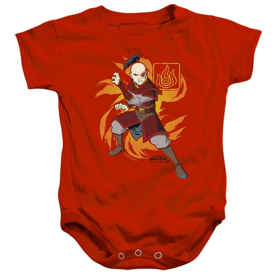 Avatar The Last Airbender Zuko Flame Burst Unisex Infant Snap Suit for Baby, Red, 12 Months