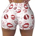 thumbnail image 2 of Fotbe Red Lips Shorts Sin Costuras – Shorts Deportivos de Cintura Alta para Mujer, Elásticos para Gimnasio, Yoga, Running o Ciclismo-Large, 2 of 8