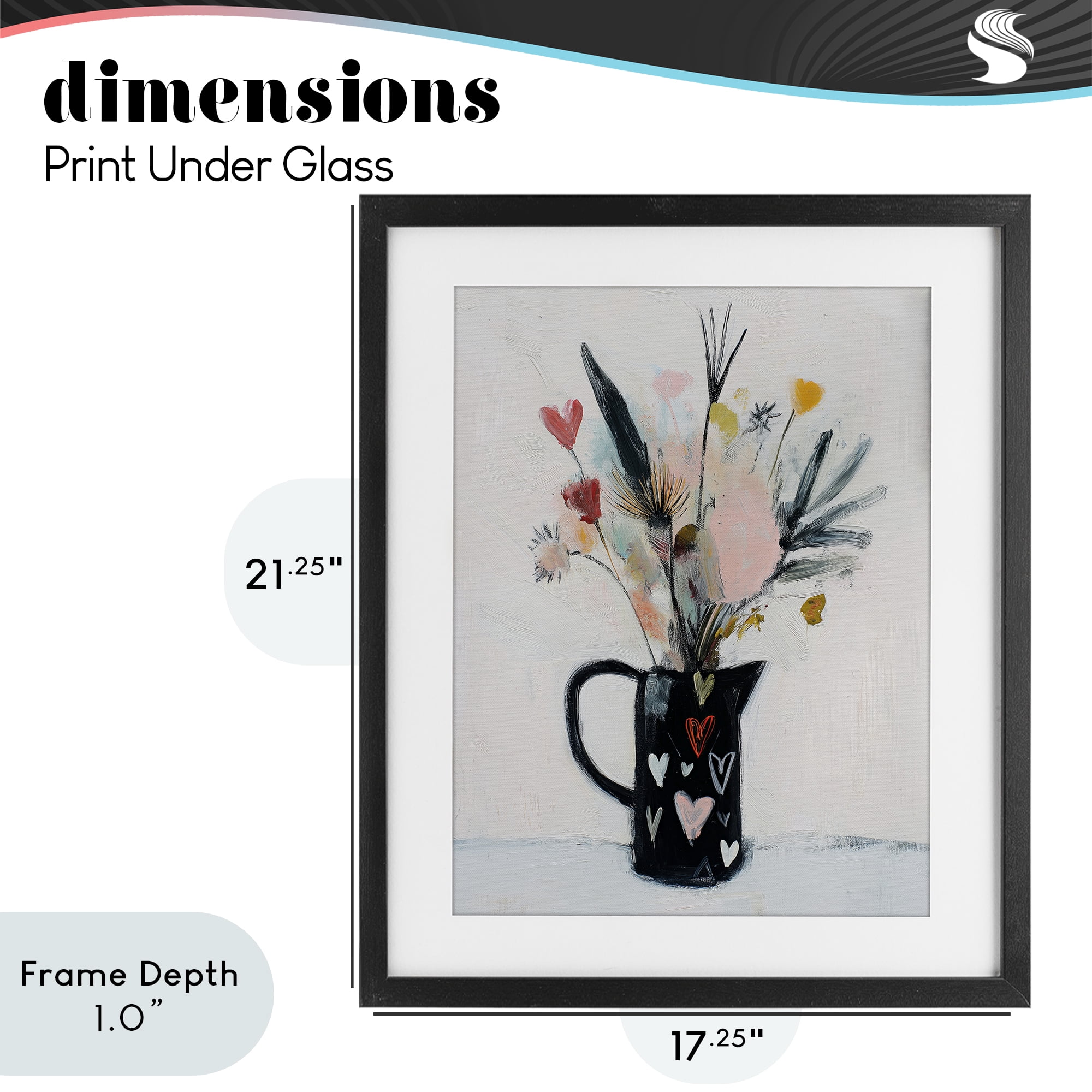 Stupell Industries Vase Of Abstract Time Black Framed Print Under Glass, design by Svetlana Aleynikova