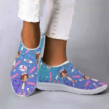 

Gradient Nurse Women s Shoes Summer Comfortable Cartoon Shoes Nursing Design Shoes Medical Slip-on Loafers Mujer