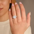 thumbnail image 2 of AFFY Double Halo Solitaire Engagement Ring for Women, IGI Certified 1.05 Carat (ctw) Oval And Round Lab Grown Diamond Ring In 14K Solid White Gold F-G, VS-SI Quality Ring Size-10, 2 of 6