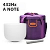 TOPFUND 432 Hz A Note Crystal Singing Bowl Third Eye Chakra 8 inch with Singing Bowls Suede Striker
