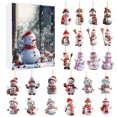 thumbnail image 2 of Countdown Sets 2024 Christmas Holiday Advent Calendar Snowman Hanging Ornament 2D Ornament Set for Home Decoration, 2 of 8