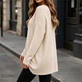 thumbnail image 4 of Bnwani Womens Pullover Blouses Plus Size V Neck Waffle Knit Long Sleeve Top, Loose Casual Shirts for Fall Winter Daily Wear Beige XL, 4 of 9