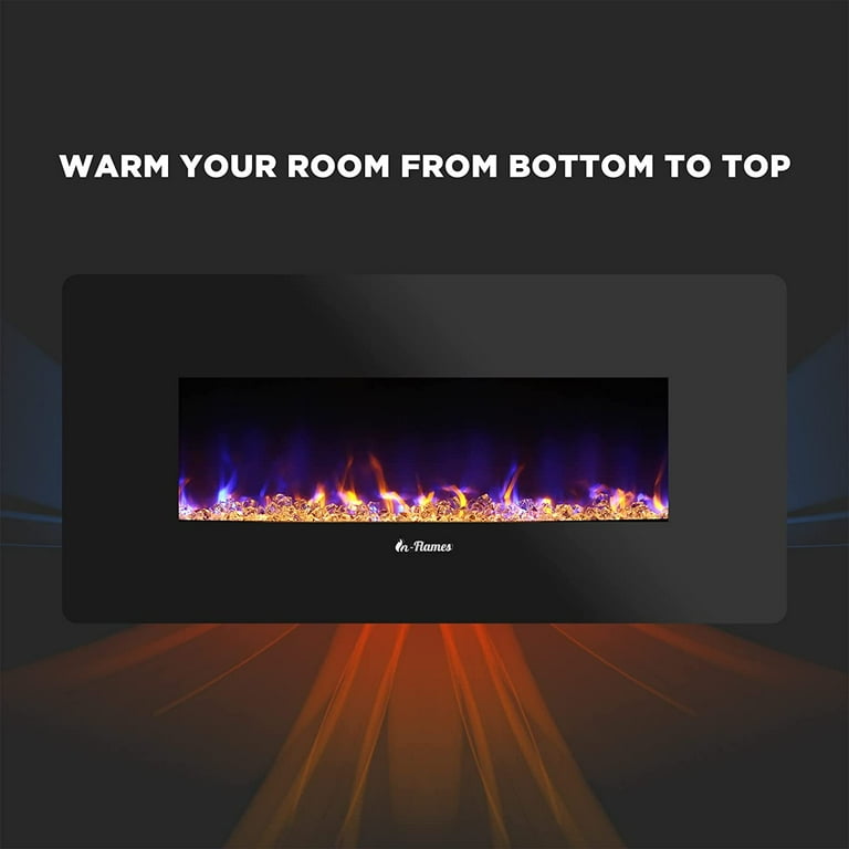 TURBRO 42 Inch Electric Wall Mounted Fireplace with Alternative Standing  Base - Adjustable Flame Effects, Thermostat, Timer, Remote Control, 1400W  Heater - Walmart.com