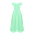 thumbnail image 4 of vastwit Kids Flower Girl Off The Shoulder Party Dress A Line Floor Length Chiffon Junior Bridesmaid Dress Mint Green 12, 4 of 6