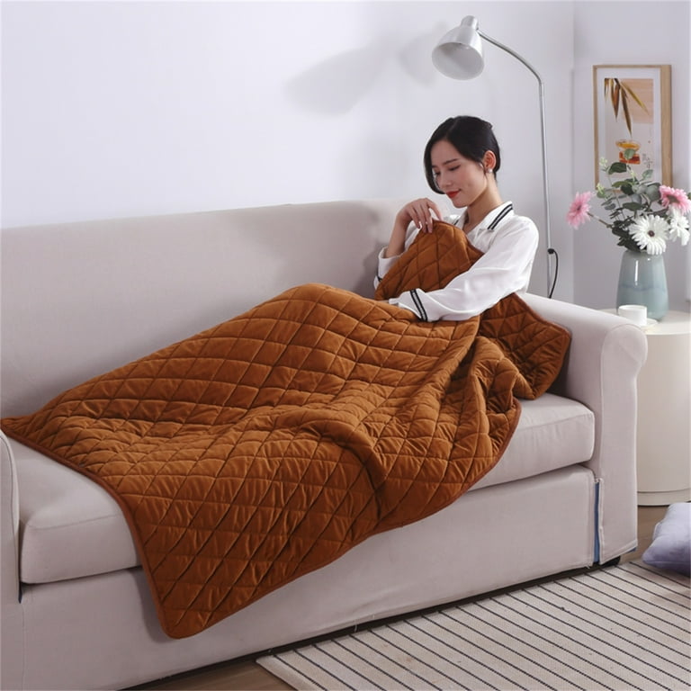 Heated Blanket Electric Throw - Soft Ribbed Fleece Fast Heating