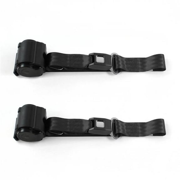 Black Retractable Bucket Seat Belt Kit for 1968-1972 Chevy Chevelle Standard 2 Point - 2 Belts