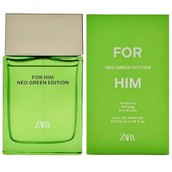 Zara For Him Neo Green Edition Eau de Parfum for Men Fresh Pistachio Nutmeg & Dry Woods Fragrance for a Sophisticated & Invigorating Scent Eau de Parfum 100ml (3.38 fl oz)