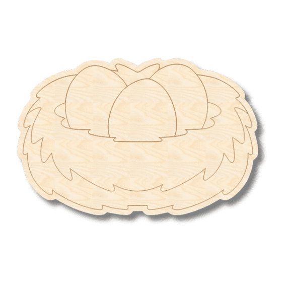 Unfinished Wood Etched Bird Nest Shape | Paint By Line Crafts 30" / 1/4"