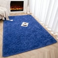 thumbnail image 2 of Softlife Super Soft Rug For Living Room Fluffy Rugs For Dorm Room Cute Plush carpet For Bedroom,3' x 5',Light Navy, 2 of 7