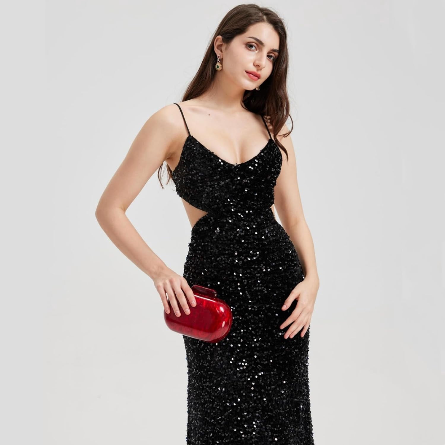 Kwuty Acrylic Evening Clutch Bag for Women Shell Shape Shoulder Crossbody Bag Glitter Marble Purse Handbag