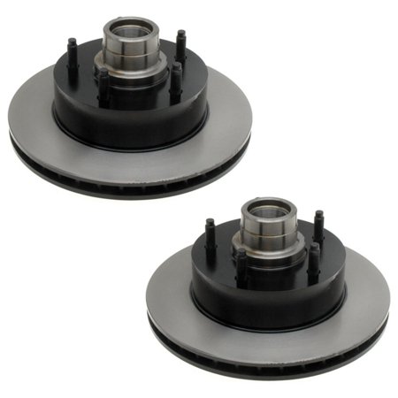 Pair Set 2 Front Disc Brake Rotors & Hubs For E-Van E150 Econoline 4Wheel ABS
