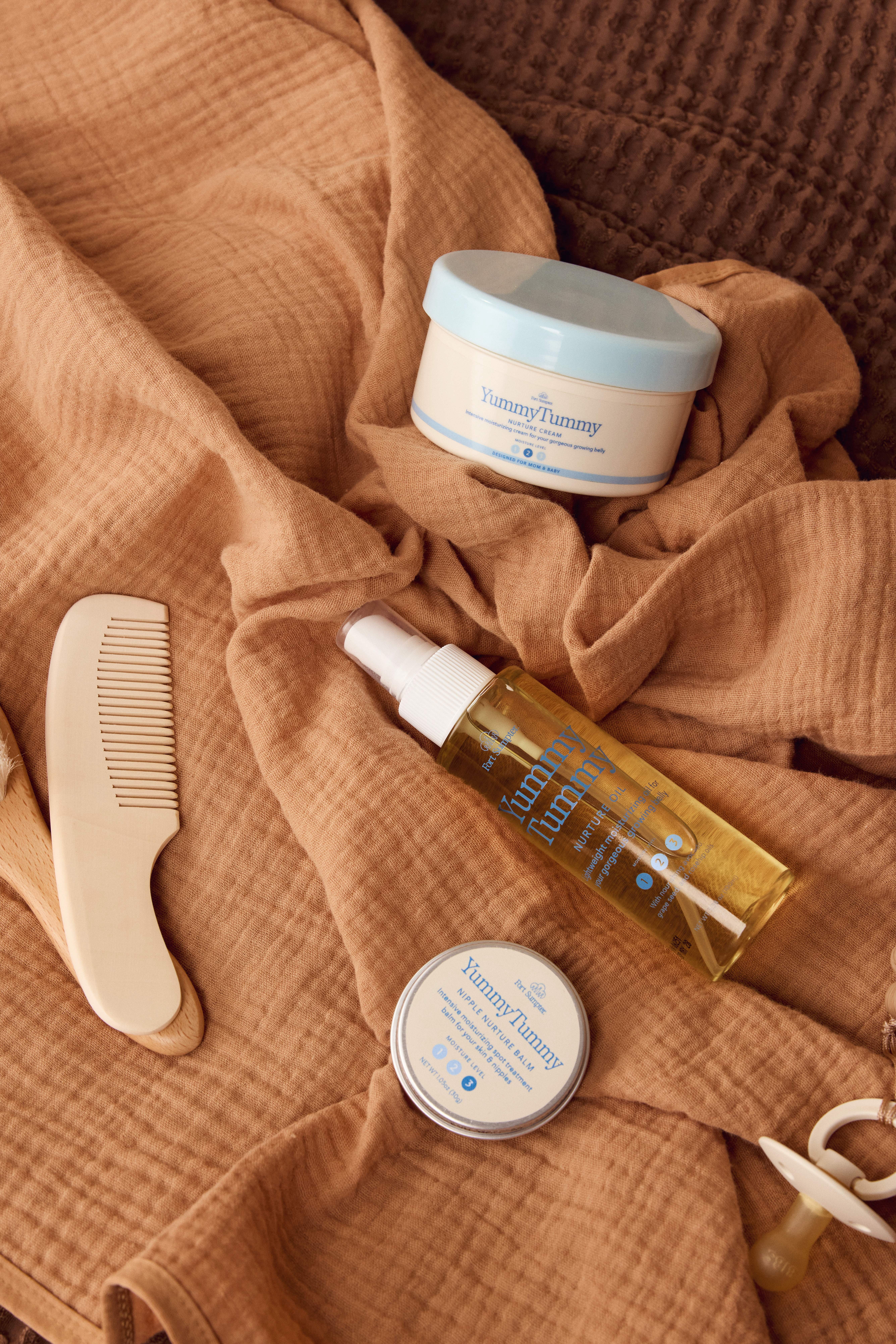 Yummy Tummy by Fort Sumpter Full Ritual 3-Piece Pregnancy Postpartum Skincare Set Body Oil, Cream and Nipple Balm for Hydrated, Sensitive Skin 10.34 fl oz