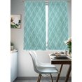 thumbnail image 4 of Teal Green Line Sheer Curtains 2 Panels Set Country Abstract Art Waves Stripes Classic Sheer Window Curtains Light Filtering Rod Pocket Voile Drapes for Bedroom Living Room 52"x63", 4 of 8