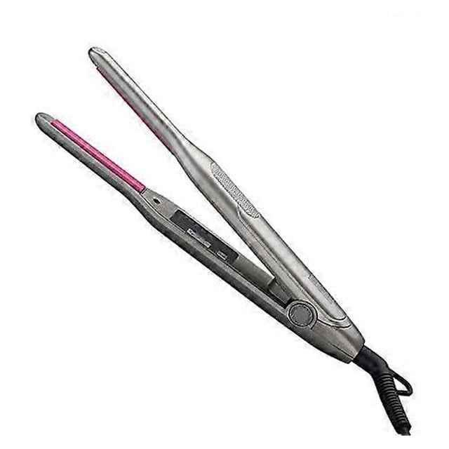 Mini plancha de pelo 2 en 1 para cabello y barba con placa estrecha de precisión de 7 mm y deslizador de cerámica.