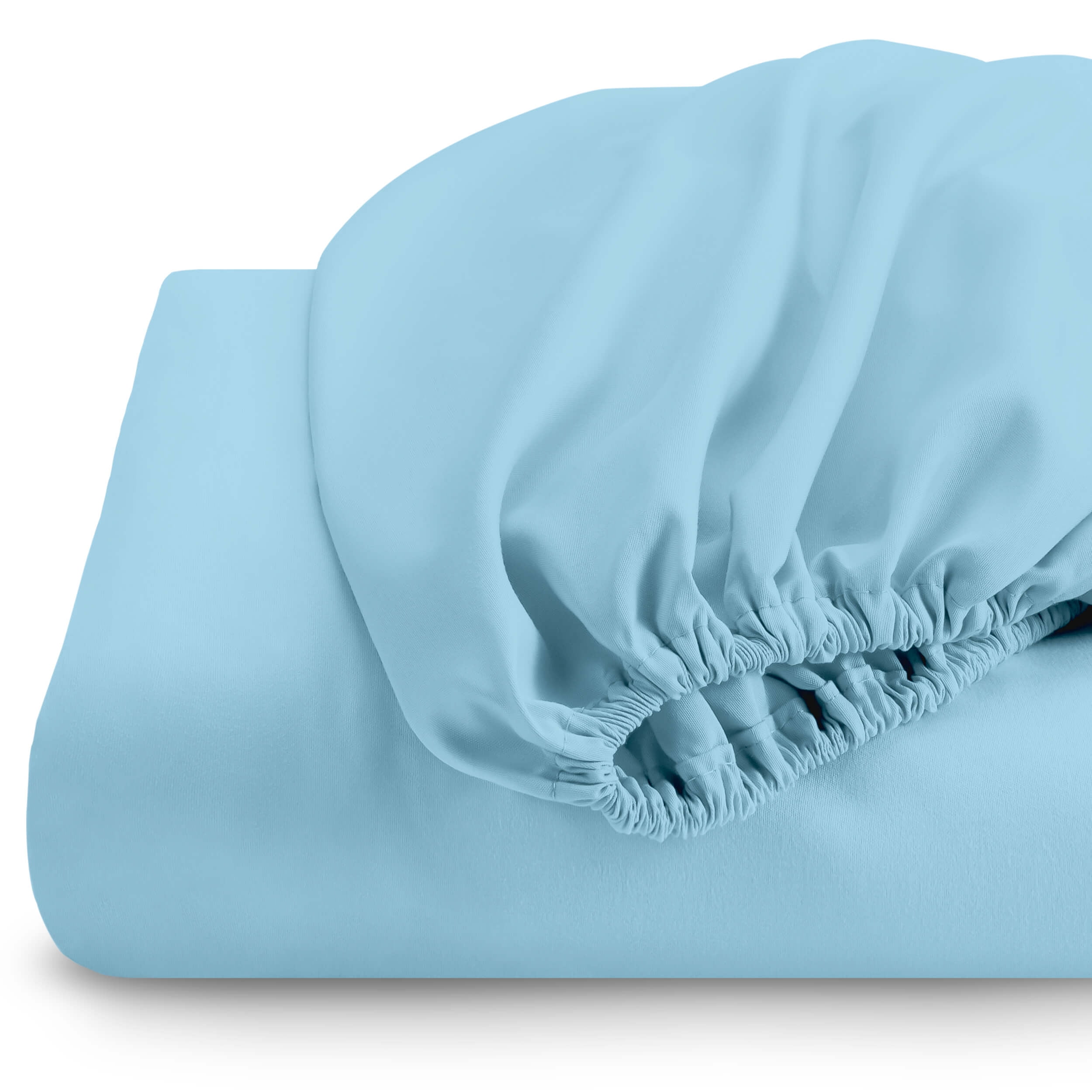 Fitted Sheet + Pillowcase Set, Microfiber, Wrinkle Resistant, Twin XL, Light Blue