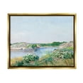 thumbnail image 4 of Stupell Industries Rocky Shore Flower Bushes Ocean Inlet Scene Painting Metallic Gold Floating Framed Canvas Print Wall Art, Design by Lettered and Lined, 4 of 5